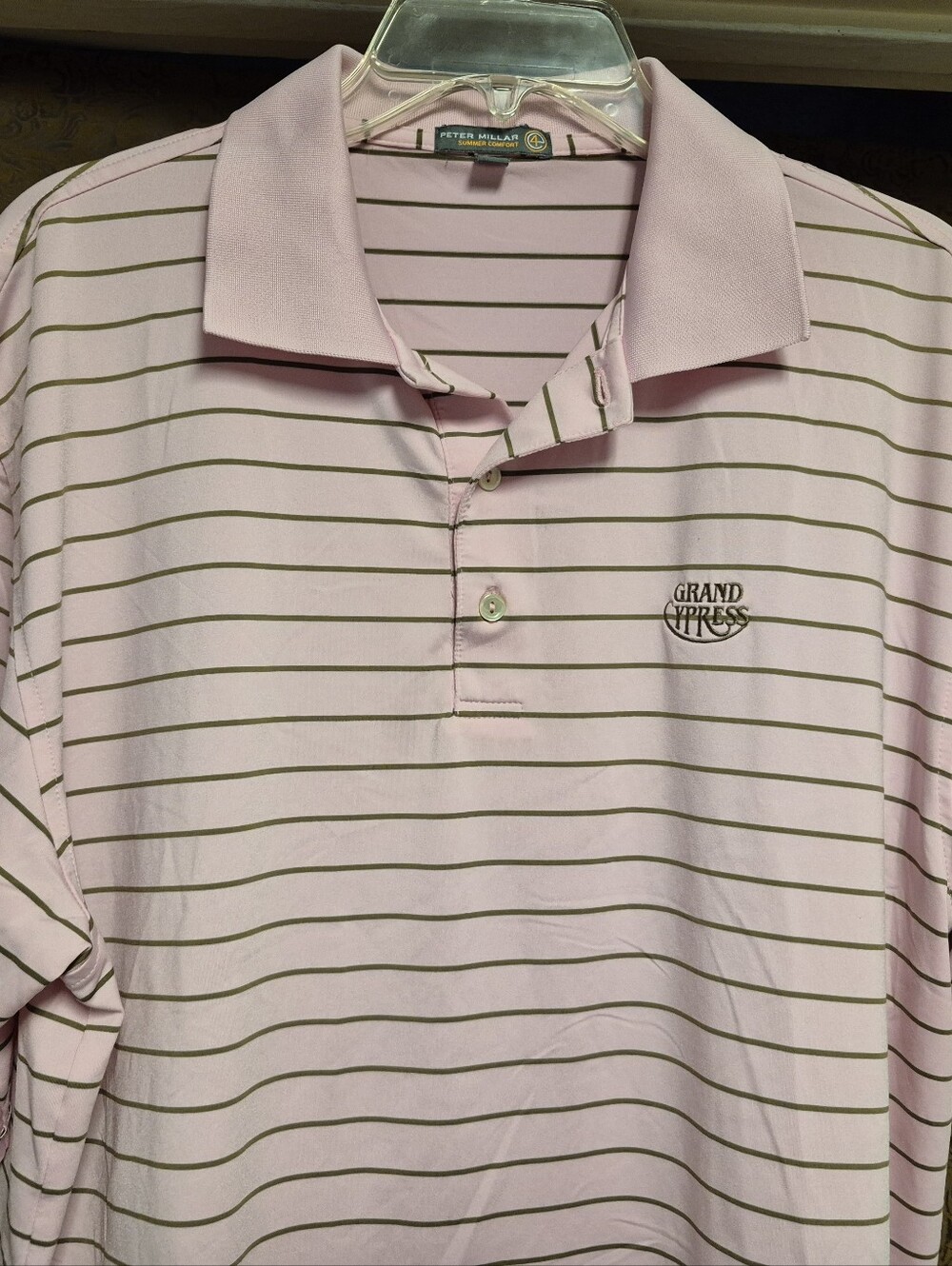Peter Millar Grand Cypress Pink Striped Polo